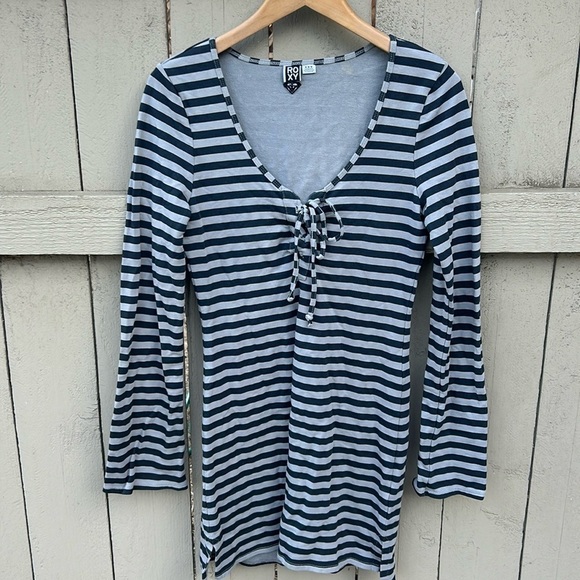 Roxy Dress Casual Beach Wear Summer Vacation Surfer Girl Striped Size M - Picture 1 of 5